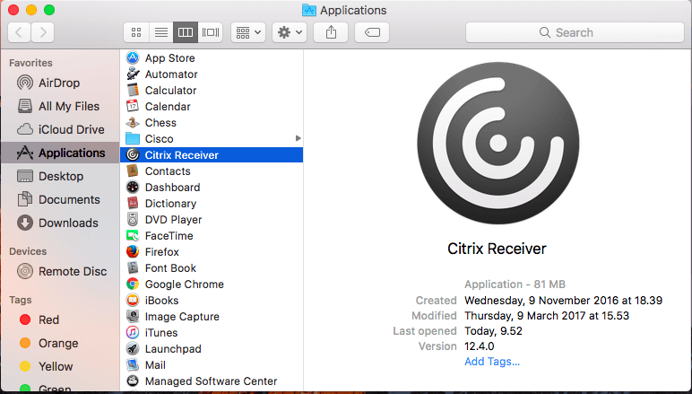 i cannot download citrix receiver for my mac